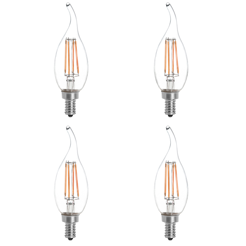 CA10 E12 4W LED Vintage Antique Filament Light Bulb, 40W Equivalent, 4-Pack, AC100-130V or 220-240V CA10 E12 4W LED Vintage Antique Filament Light Bulb, 40W Equivalent, 4-Pack, AC100-130V or 220-240V